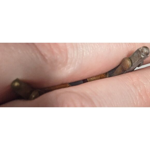 Vintage Brown Wood Square Retro Cuff Links - Picture 4 of 7